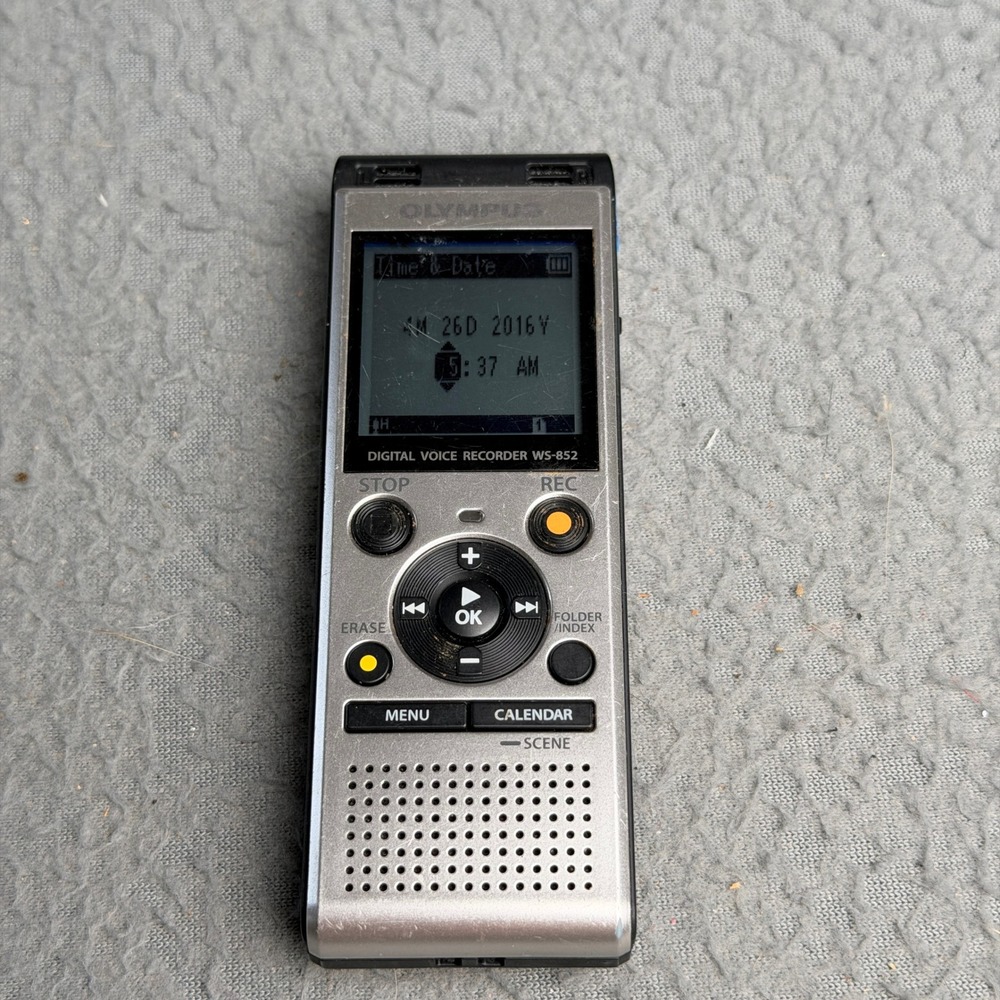 Olympus WS-852 Digital Voice Recorder Silver Black Stereo Mic Built-in USB